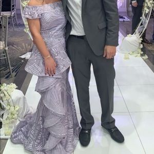 Off the shoulder lavender dress